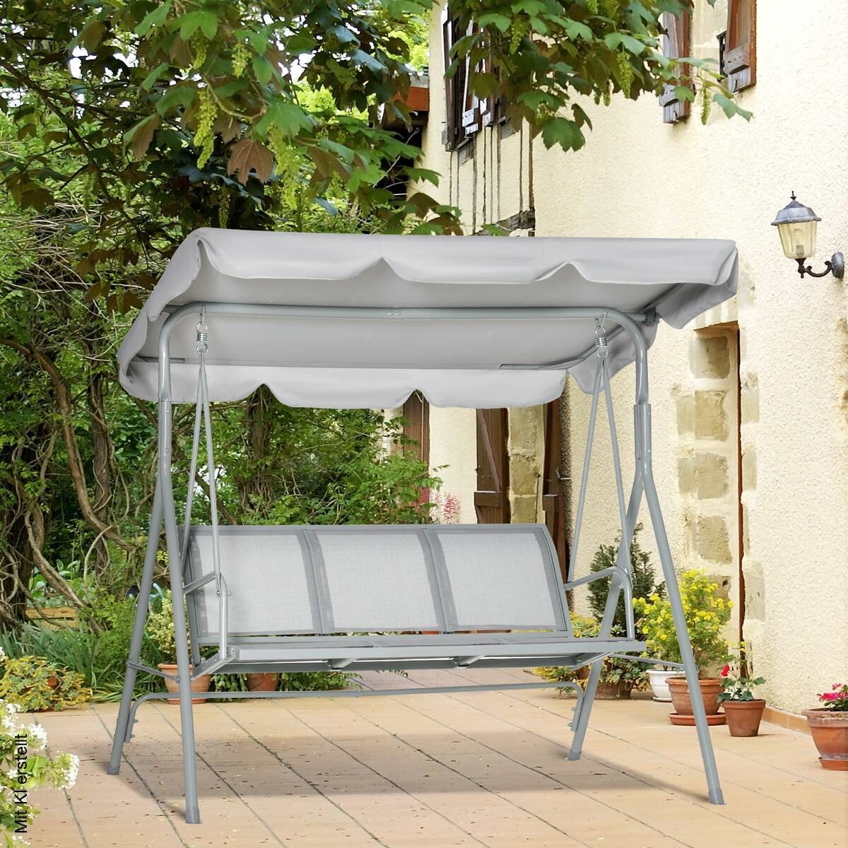 Outsunny Hollywoodschaukel creme Polyester B/H/L: ca. 110x153x170 cm