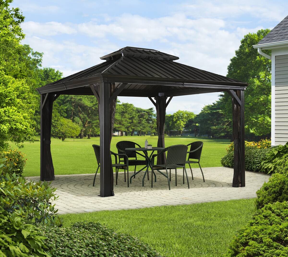 Sojag Pavillon Messina anthrazit Metall B/H/L: ca. 363x292x298 cm