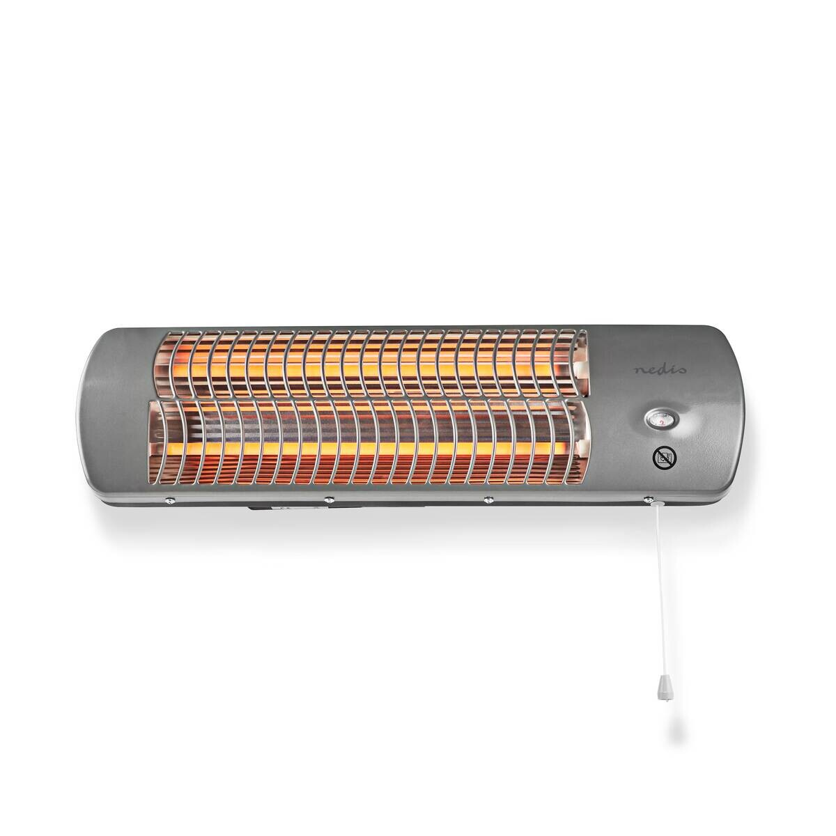 Nedis Badezimmer-Heizung grau Metall B/H/L: ca. 56x16x10 cm ca. 1200 W