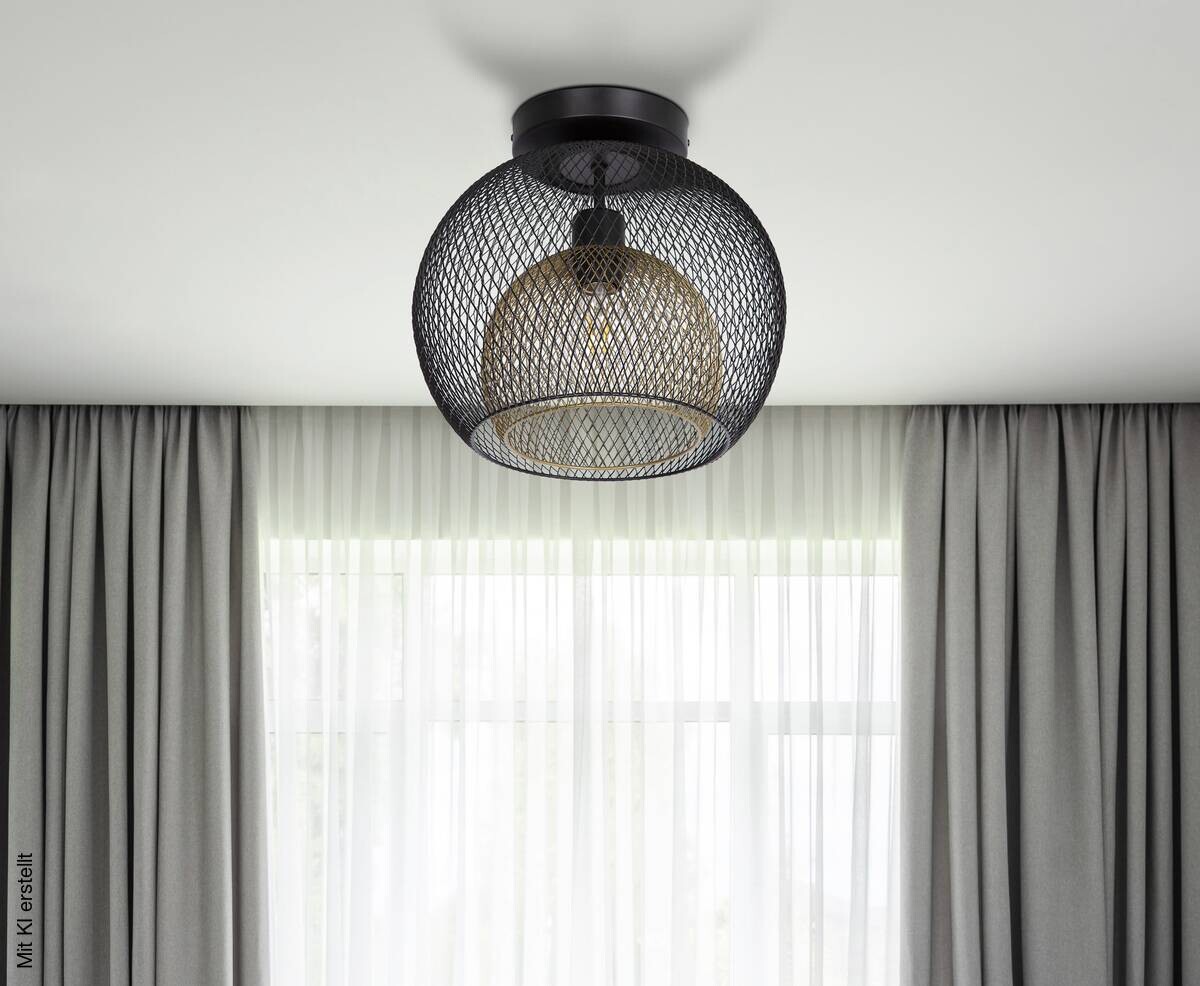 GLOBO Deckenleuchte SELINA 60260108X schwarz Metall H/D: ca. 28,5x30 cm E27 1 Brennstellen