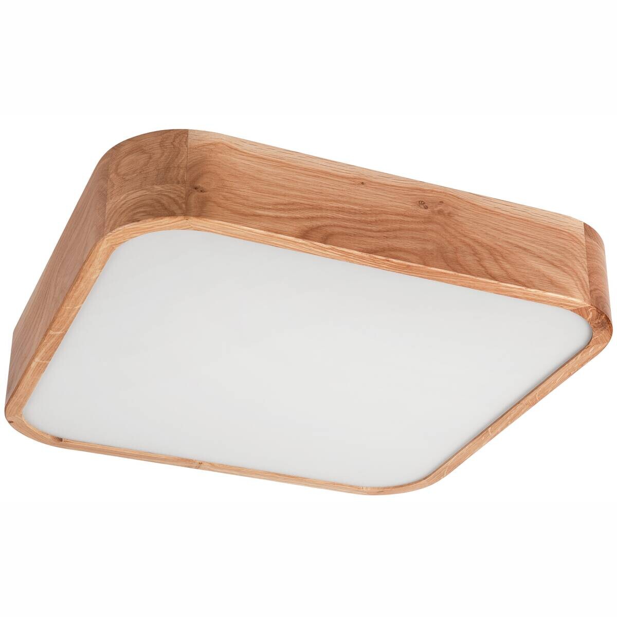 Lamkur Deckenleuchte GASPAR 48888 Eiche Eiche Holz Glas H/L: ca. 8x45 cm E27 4 Brennstellen