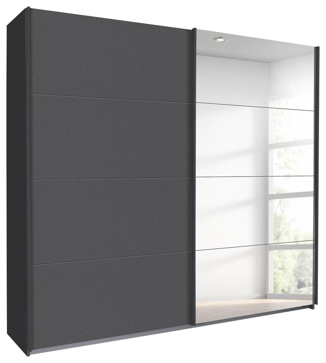 Schwebetürenschrank Quadra grau B/H/T: ca. 225x210x62 cm