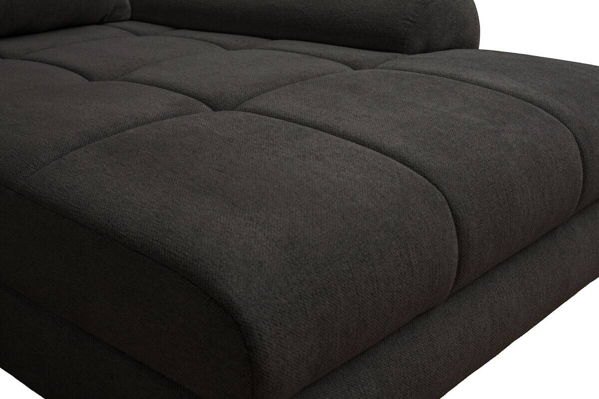 Ecksofa mit Bettfunktion und Bettkasten Lorenz schwarz Microfaser B/H/T: ca. 284x74x180 cm
