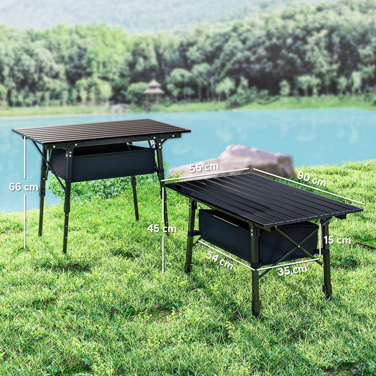 Outsunny Campingtisch B/H/L: ca. 55x66x90 cm