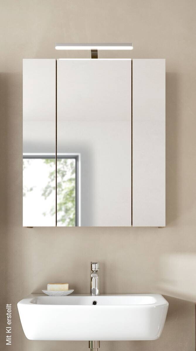 Spiegelschrank Ice Nox Oak Nachbildung schwarz matt B/H/T: ca. 60x70x18 cm