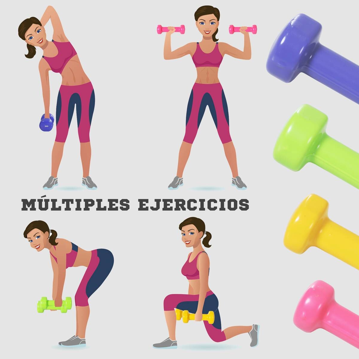 HOMCOM Hantelset bunt Eisen B/H/L: ca. 30x8x41 cm