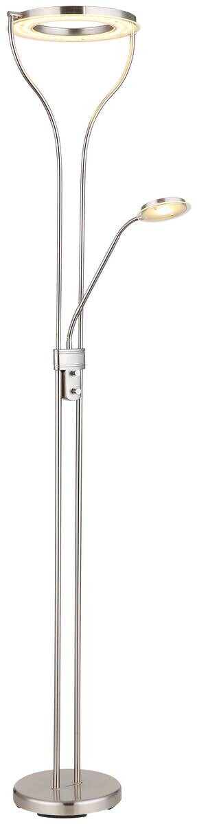 GLOBO Stehlampe Chrom Metall Kunststoff B/H/T: ca. 35x194x30 cm 2 Brennstellen