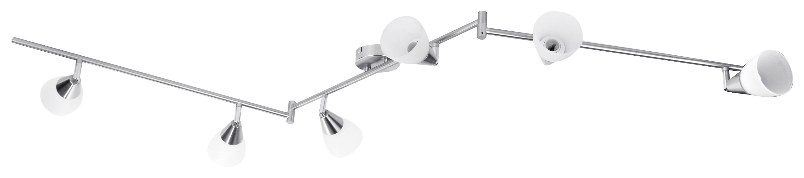 POCOline Spot 6-flg. Tadea nickel matt weiß Metall Glas B/H/L: ca. 9x21x180 cm E14 6 Brennstellen