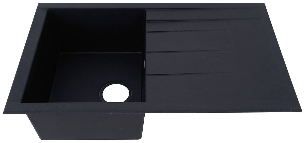 Respekta Einbauspüle Houston 80 x 50 S schwarz Mineralite B/H/T: ca. 80x21x50 cm