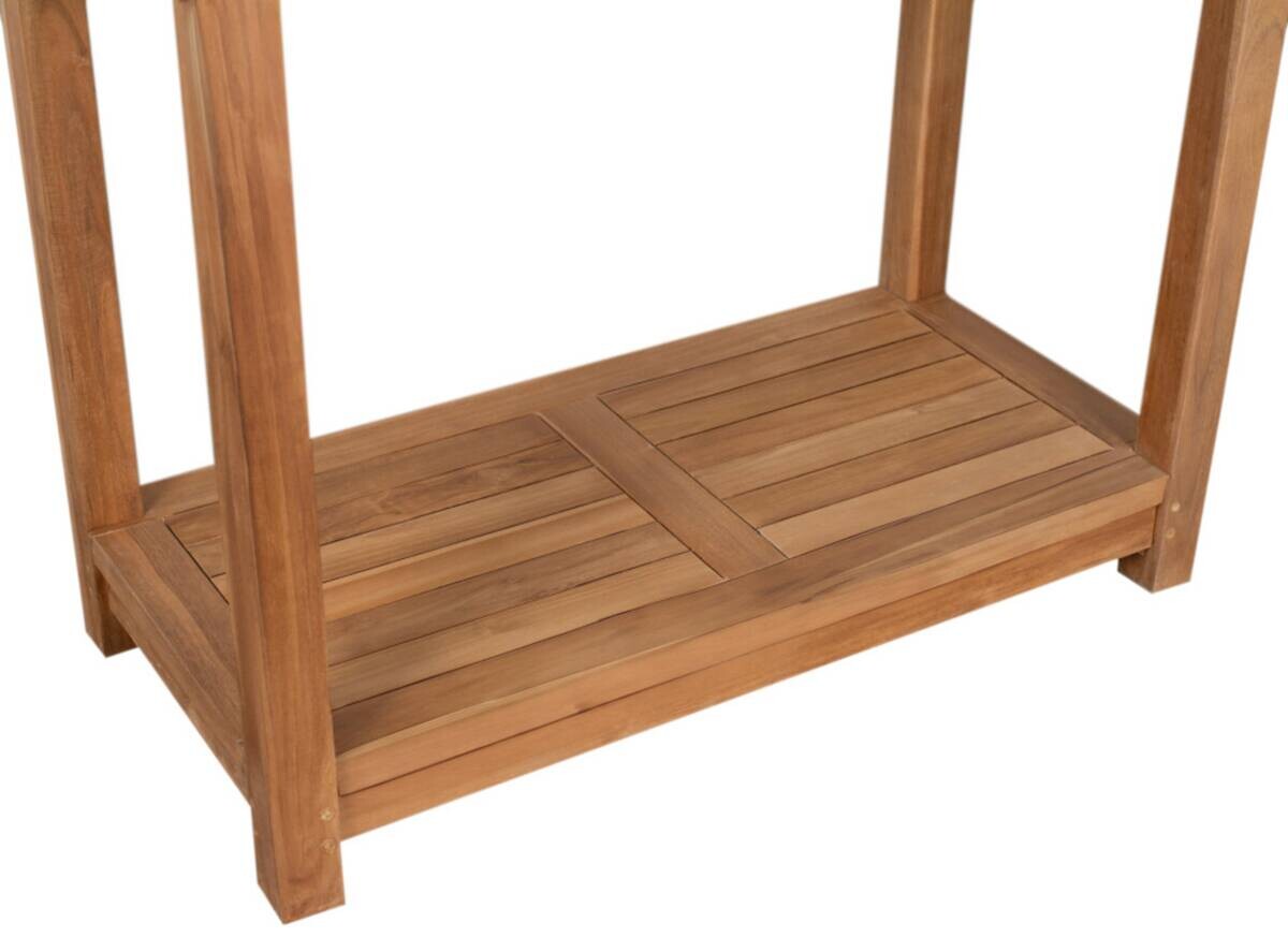 deVries Gartenregal Woodie natur Teakholz B/H/L: ca. 45x75x90 cm