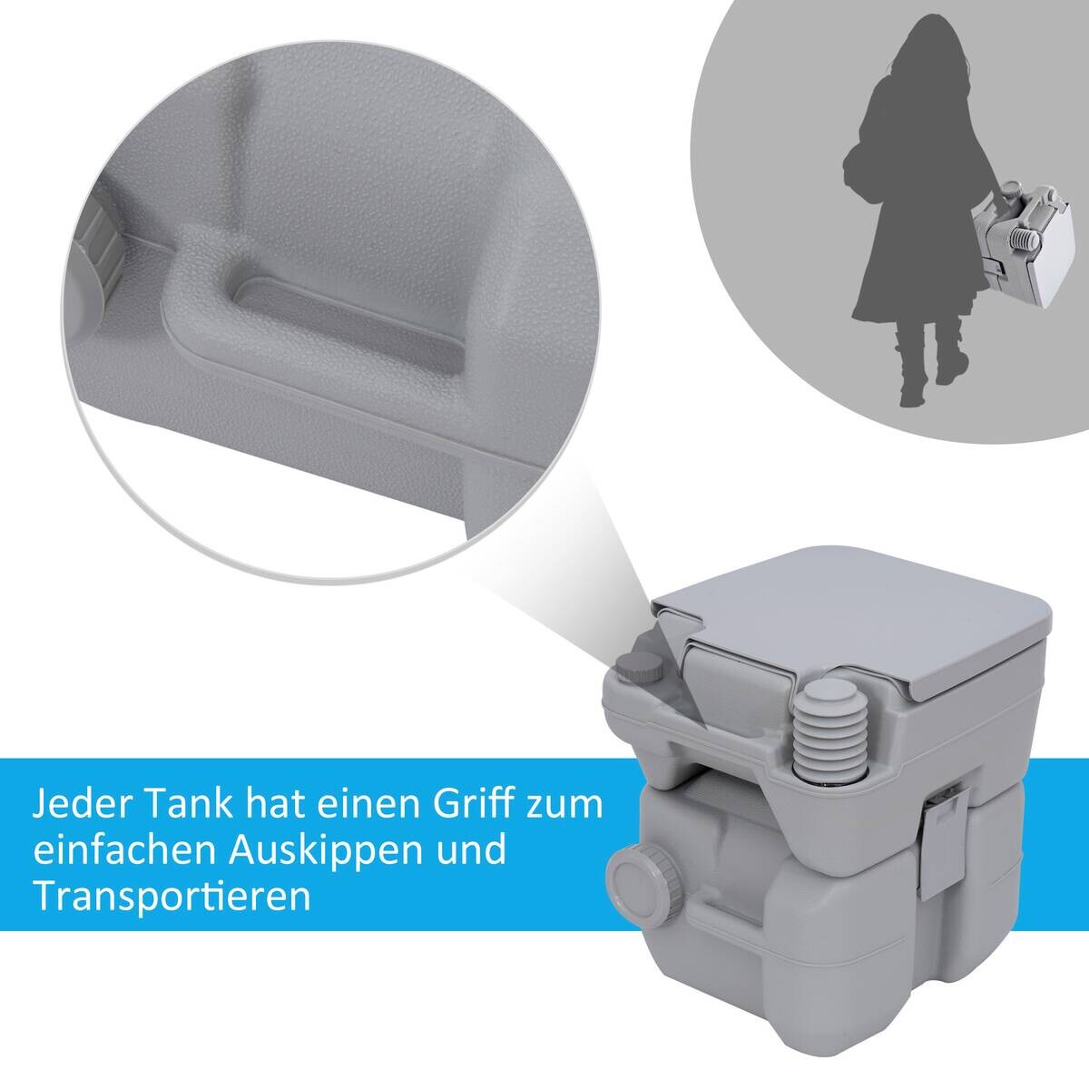 Outsunny Campingtoilette B/H/L: ca. 41x42,5x35,5 cm