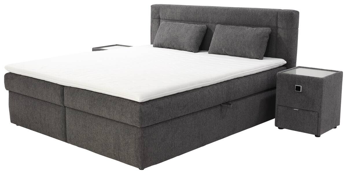 Boxbett dunkelgrau Liegefläche B/L: ca. 200x180 cm