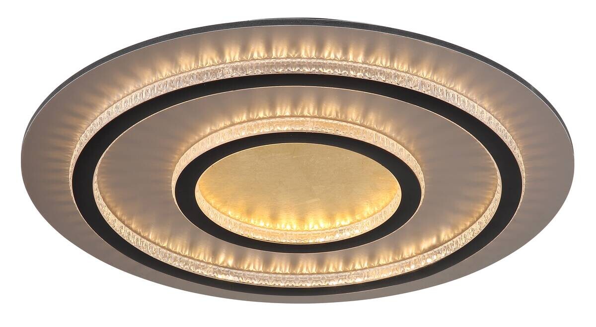 GLOBO LED-Deckenleuchte gold klar mattschwarz Kunststoff Metall H/D: ca. 6x55 cm 1 Brennstellen
