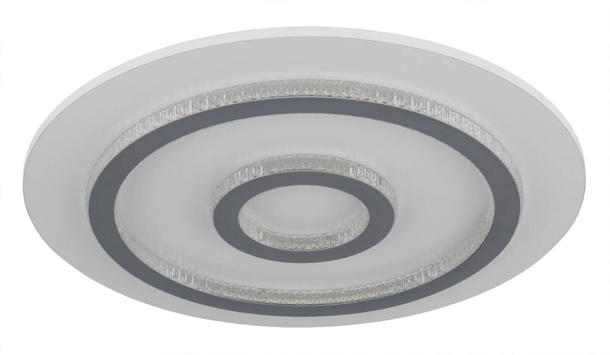 GLOBO LED-Deckenleuchte hellgrau klar weiß Kunststoff Metall H/D: ca. 5,5x45 cm 1 Brennstellen