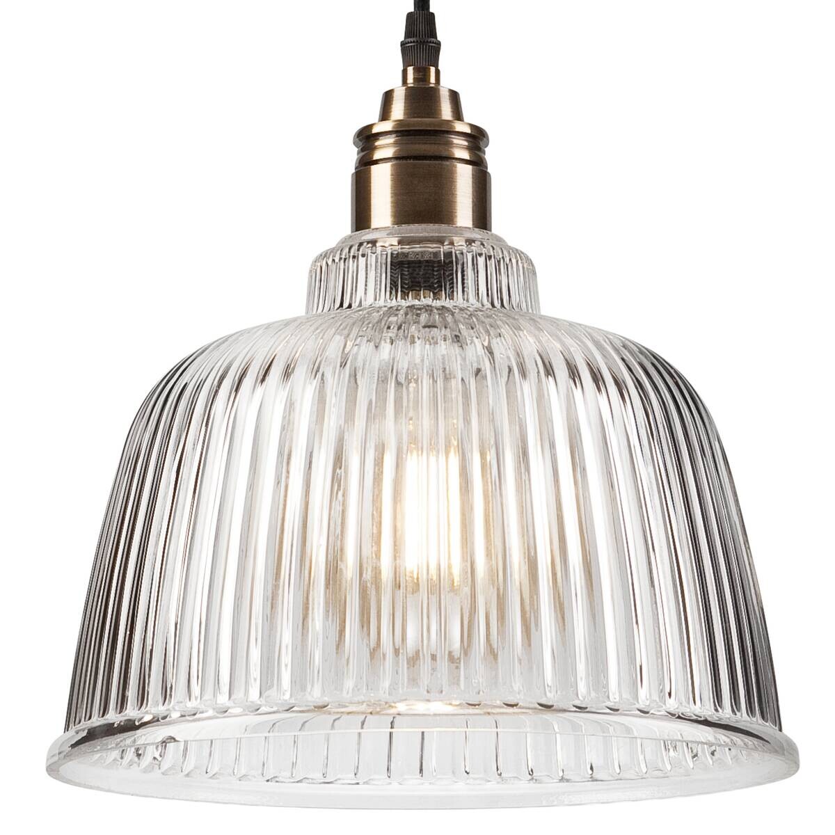 Lamkur Pendelleuchte ASTA 41919 Chrom Glas Stahl H/L: ca. 81x28 cm E27 1 Brennstellen