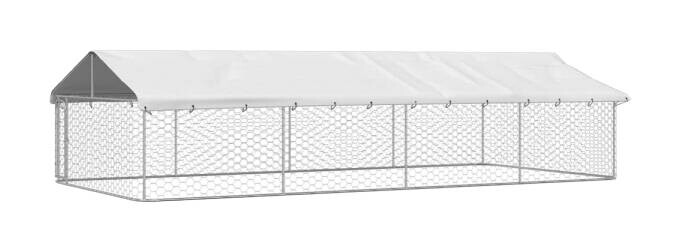 vidaXL Hundezwinger silber Stahl