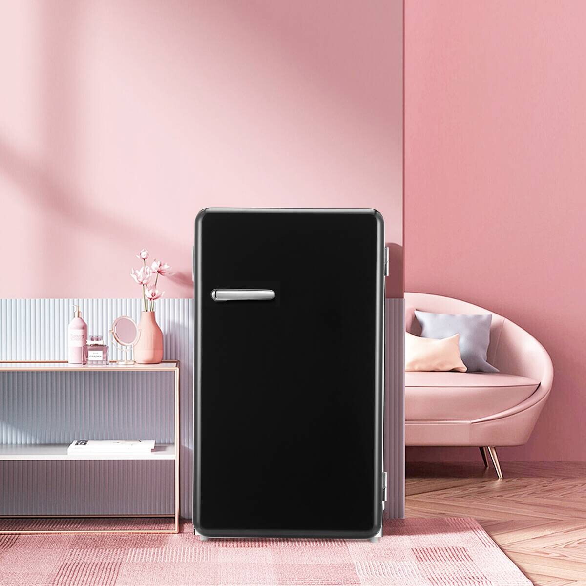 POCOline Retro Kühlschrank KS84-93ESG schwarz B/H/T: ca. 49x84x46 cm