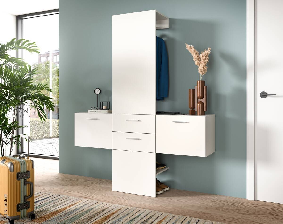 Garderobe VAGA weiß B/H/T: ca. 156x190x36 cm