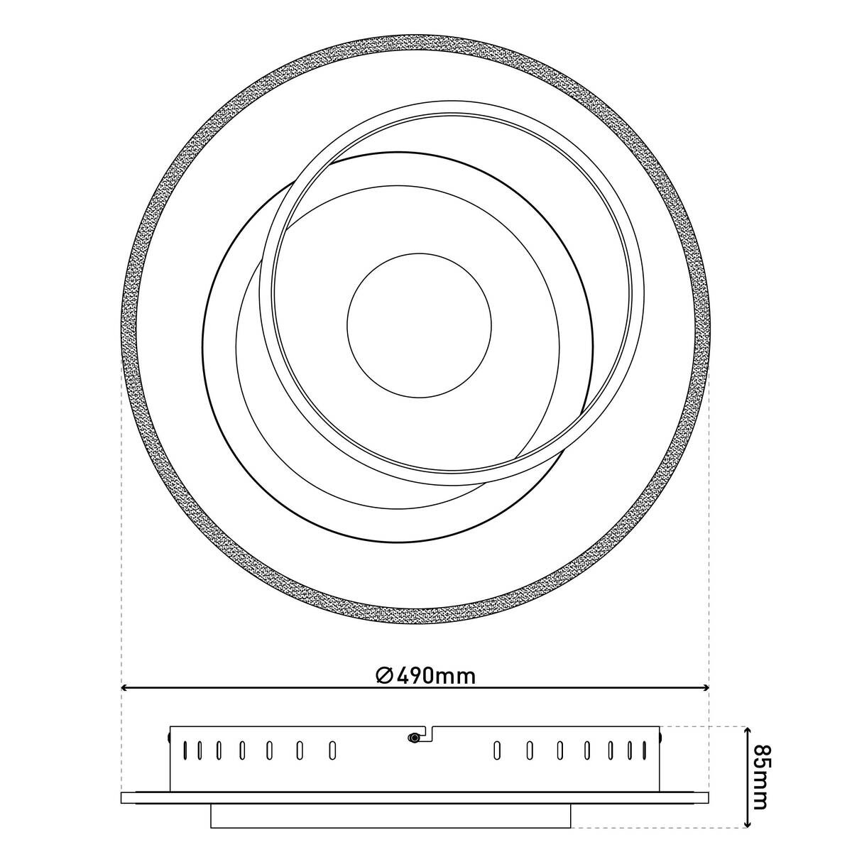 Näve Leuchten Deckenleuchte Metall Kunststoff B/H/T: ca. 49x8,5x49 cm 3 Brennstellen