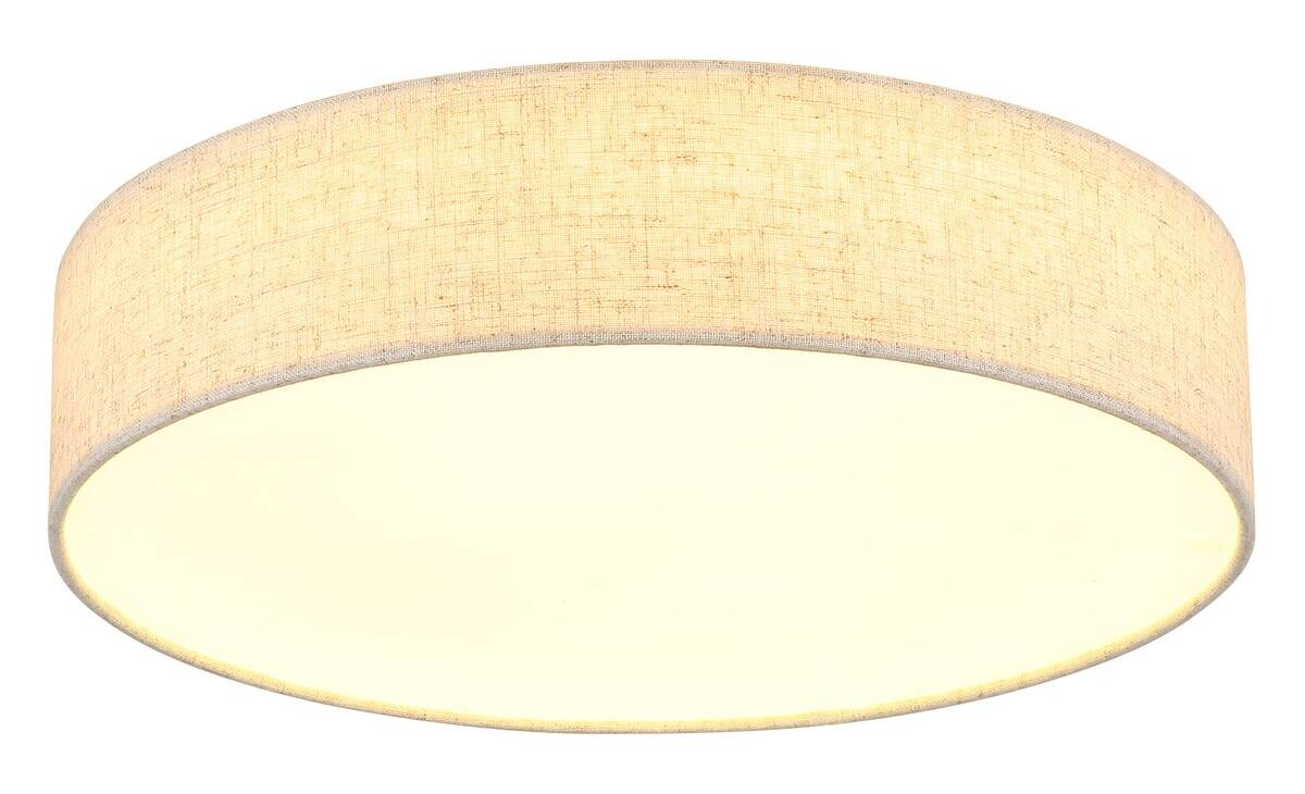 GLOBO LED-Deckenleuchte DELEON weiß Metall Leinen H/D: ca. 12,5x45 cm 1 Brennstellen