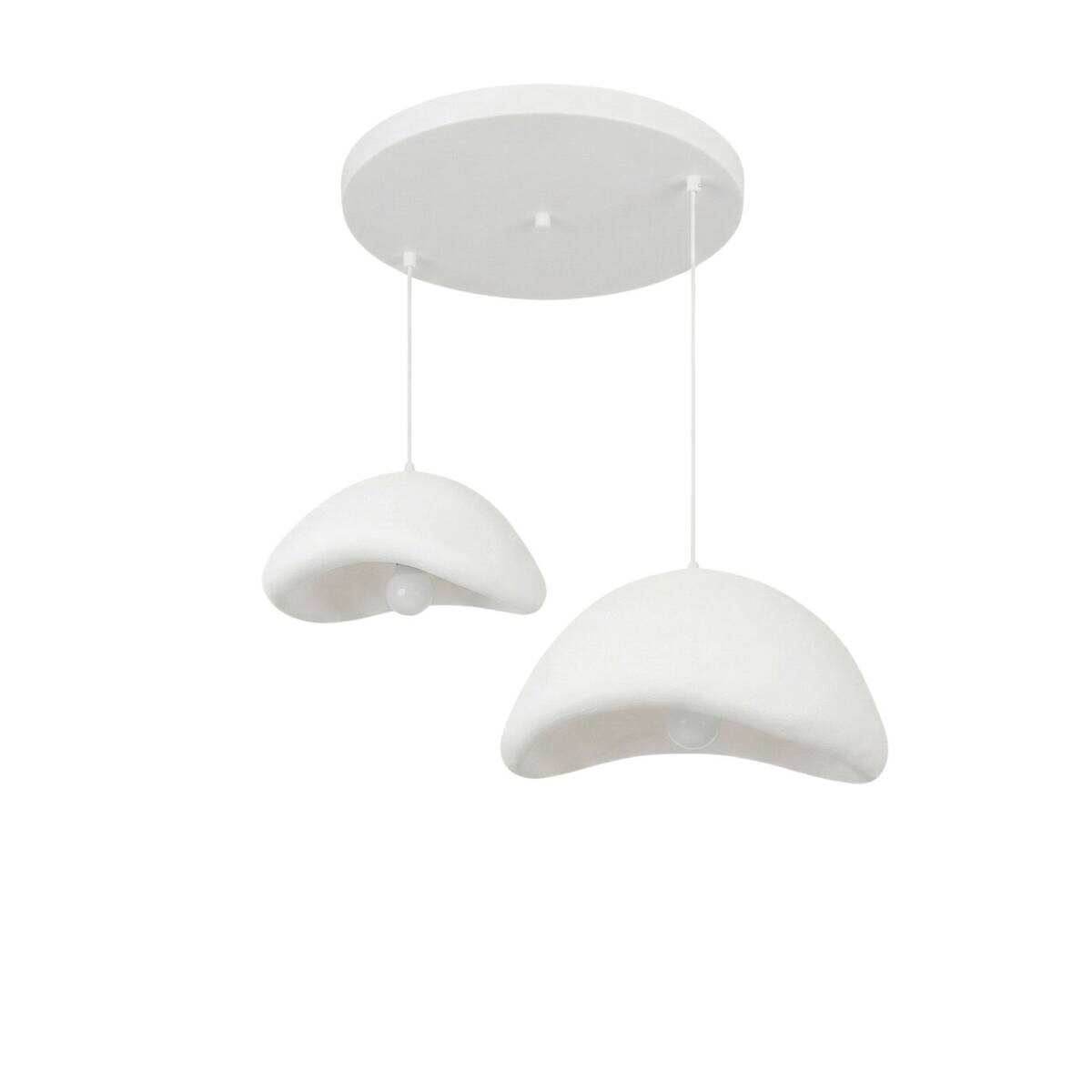 Opviq Pendelleuchte weiß B/H/T: ca. 89x109x89 cm E27 2 Brennstellen