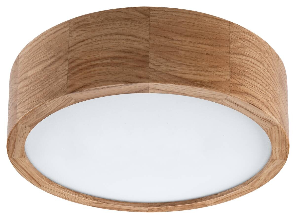 Lamkur Deckenleuchte Eiche Glas Holz B/H/L: ca. 28x28x10 cm