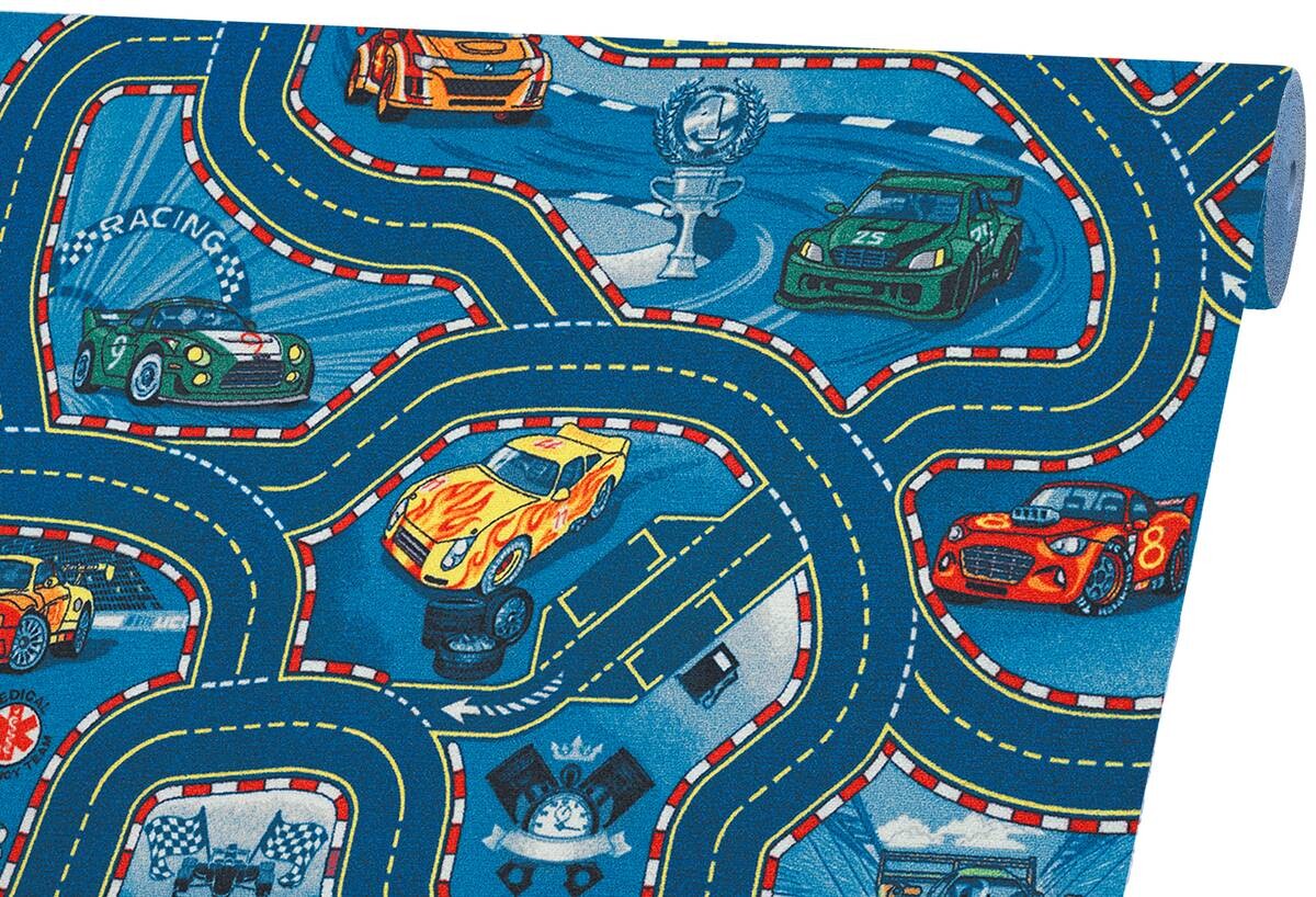 Teppichboden Racers blau B: ca. 400 cm pro m²