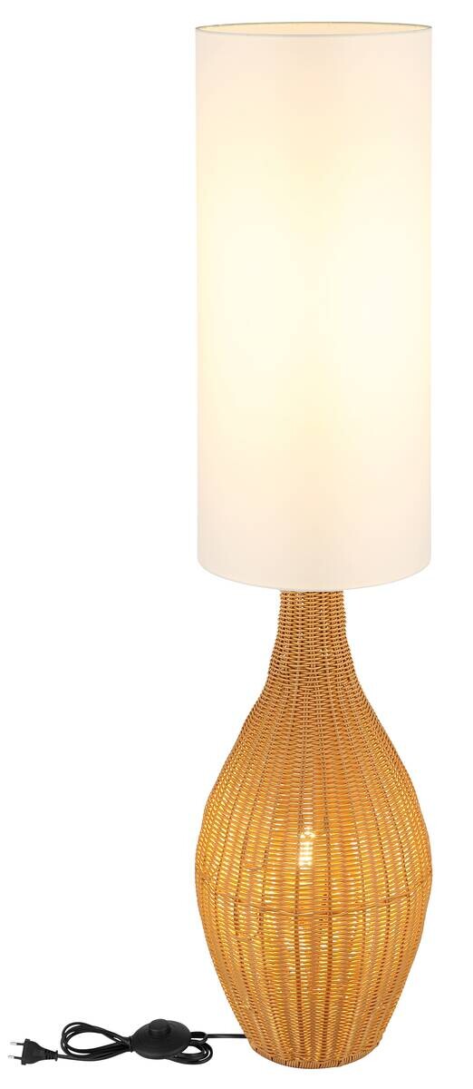 GLOBO Stehlampe ANKO 40970243 weiß braun Textil Kunststoff H/D: ca. 125x27 cm 2 Brennstellen