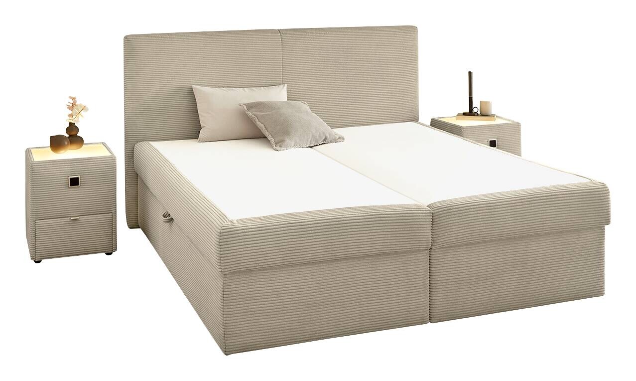 Boxbett Greige Liegefläche B/L: ca. 180x200 cm