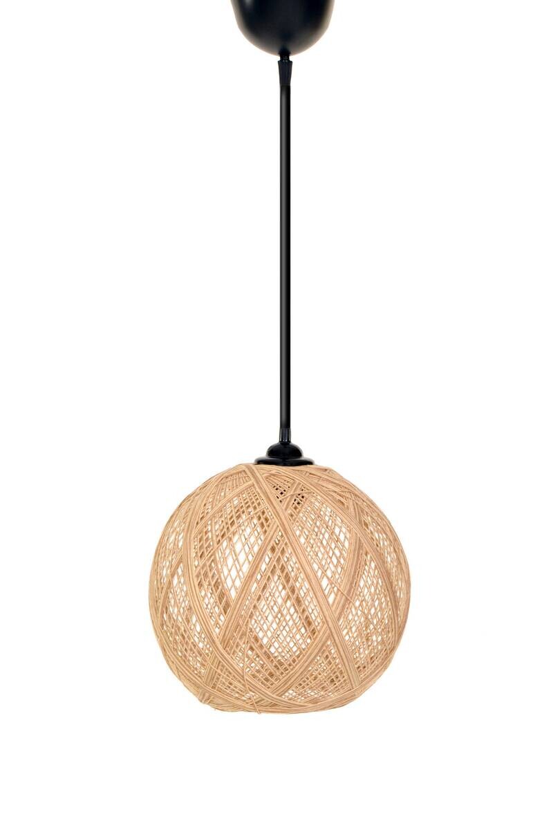 Opviq Pendelleuchte ecru braun B/H/T/L: ca. 22x55x24x22 cm E27 1 Brennstellen