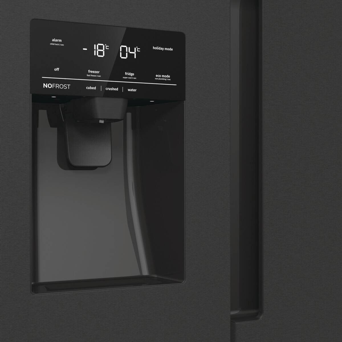 Gorenje Side-by-Side NRR9ESBXL Ice Crushed schwarz B/H/T: ca. 92x179x70 cm