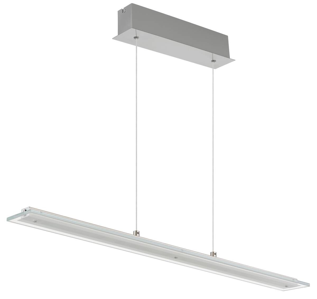 GLOBO Hängeleuchte nickel klar Glas Metall B/H/L: ca. 9x150x88 cm 1 Brennstellen