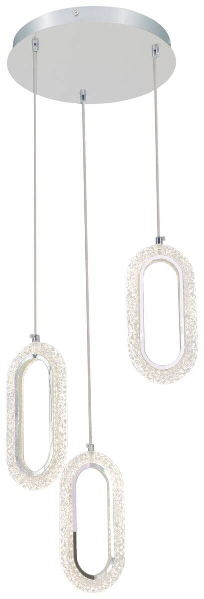 POCOline LED-Pendelleuchte Alfredo Chrom Metall Acryl B/H/L: ca. 30x143x30 cm