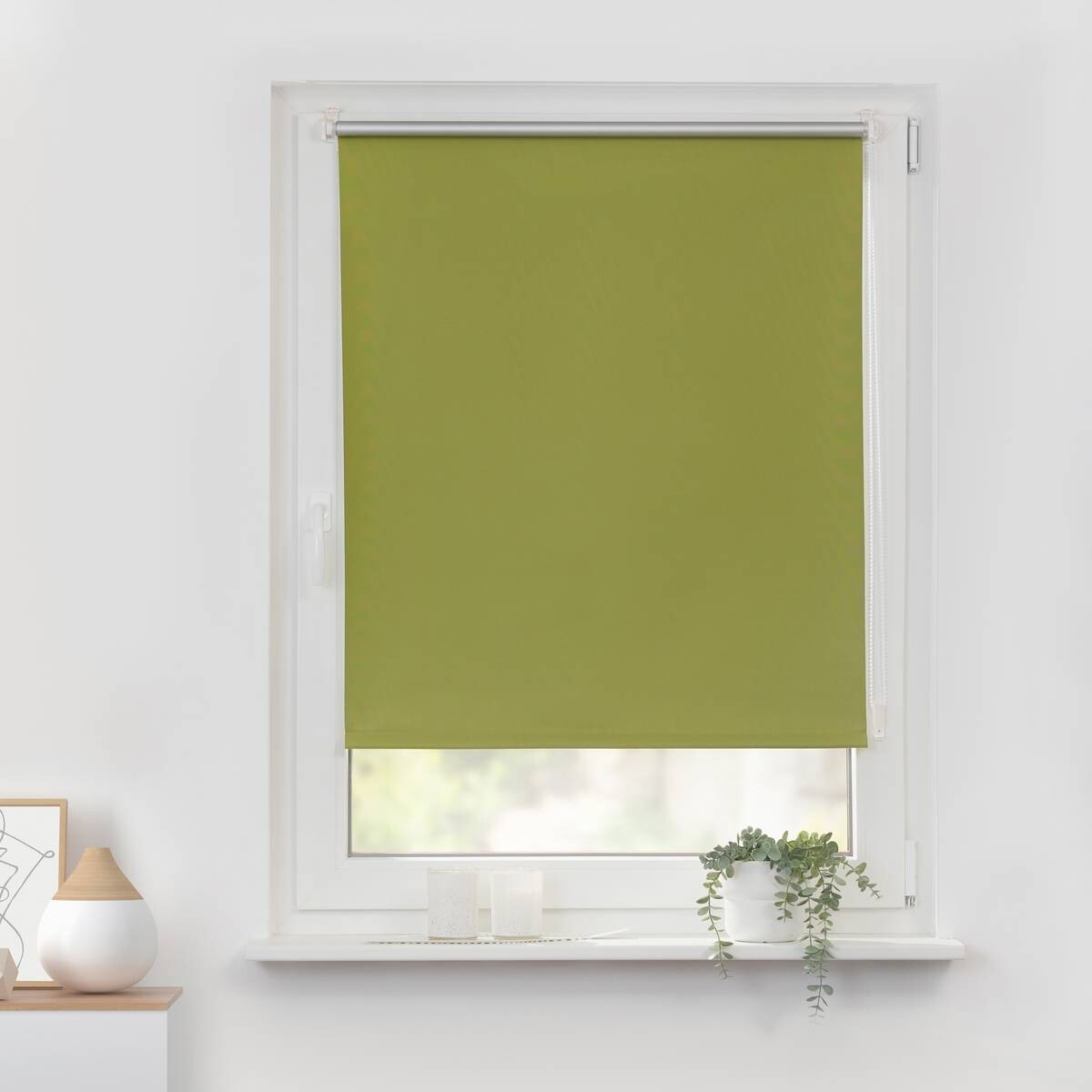 LICHTBLICK Thermo Klebe-/Klemmrollo Verdunklungsqualität grün B/L: ca. 80x150 cm