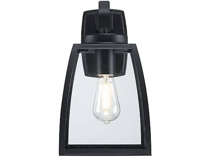 Westinghouse Außenwandleuchte Niko mattschwarz Metall Glas B/H/L: ca. 20x35x23 cm E27 1 Brennstellen