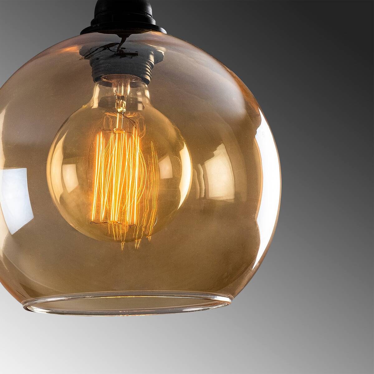 Opviq Pendelleuchte gold schwarz Glas B/H/T/L/D: ca. 44x116x44x44x44 cm E27 3 Brennstellen
