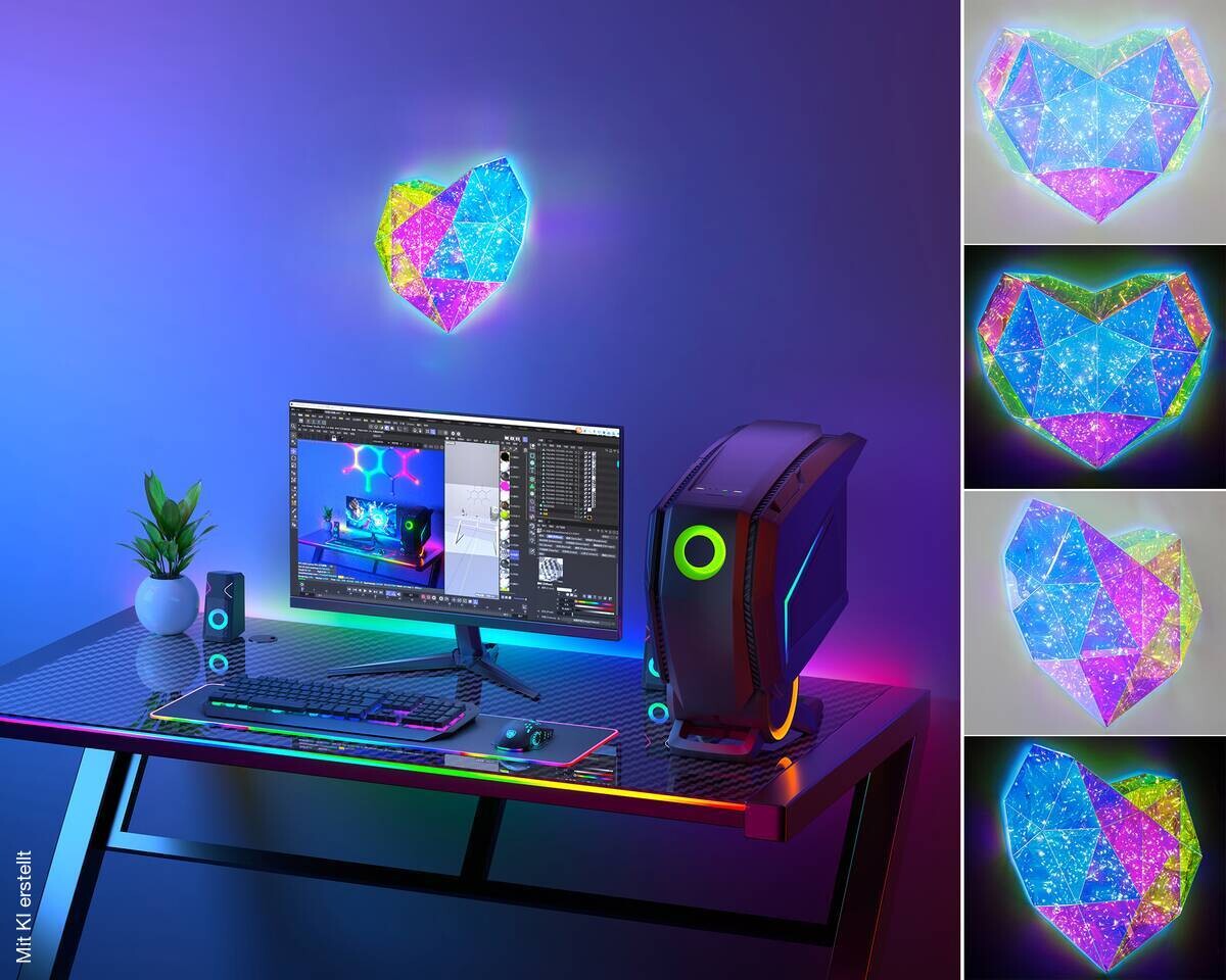 Nolo LED-Dekoleuchte Heart transparent B/H/T: ca. 45x9x38 cm