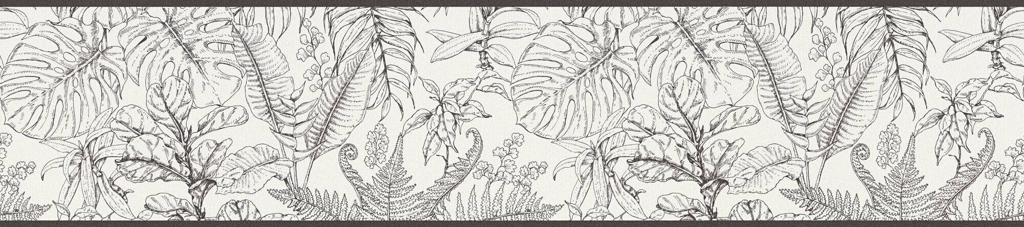 A.S.Creation Bordüre weiß schwarz B/H/D: ca. 17x500x6,8 cm