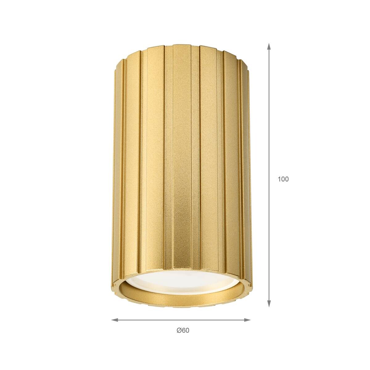 Lamkur Strahler Prisma gold Stahl B/H/L: ca. 6,5x10x6,5 cm 1 Brennstellen