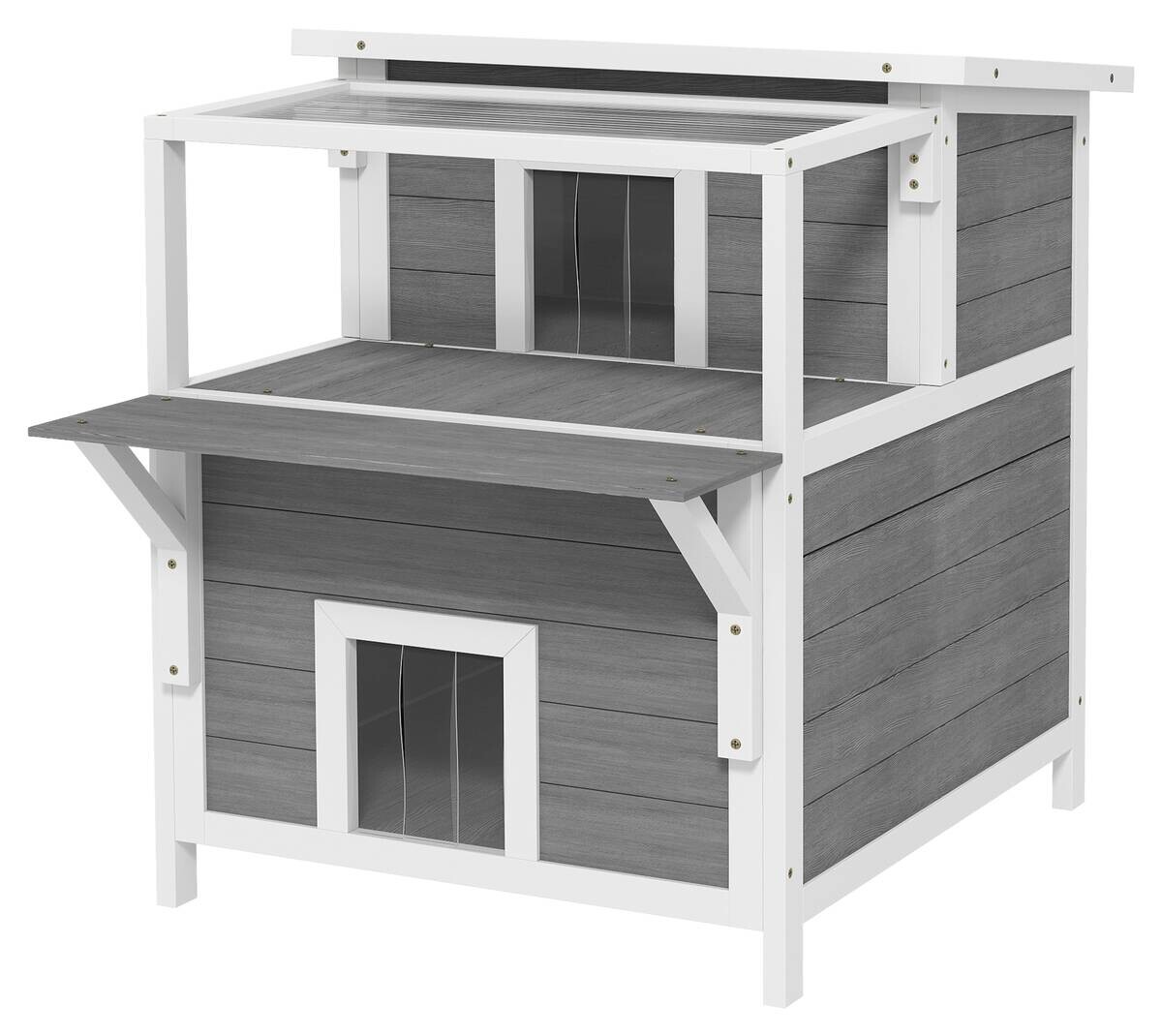 PawHut Katzenhöhle hellgrau Kunststoff B/H/L: ca. 87x76x64 cm