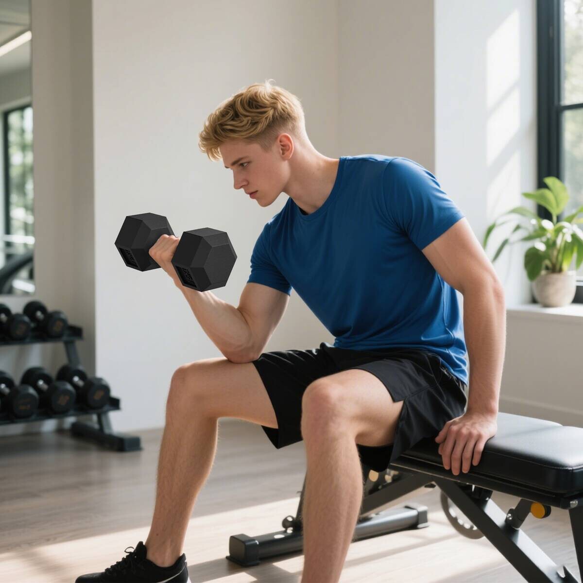 HOMCOM Gummi-Hantel schwarz Gummi B/H/L: ca. 15,5x33,6x15,5 cm