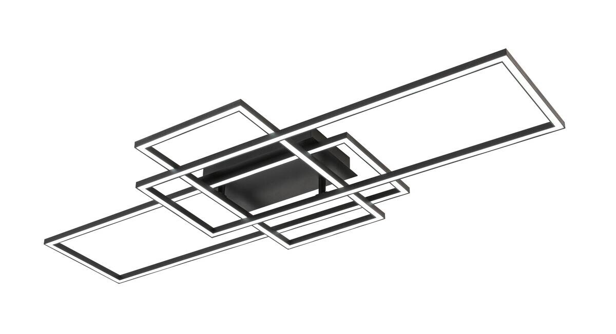 Deckenleuchte schwarz Kunststoff Metall B/H/L: ca. 42x10x103 cm