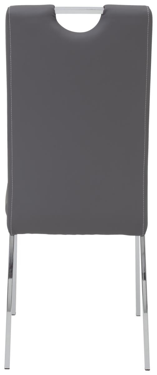 Stuhl Andrea 2er Set grau Kunstleder Metall B/H/T: ca. 43x100x64 cm