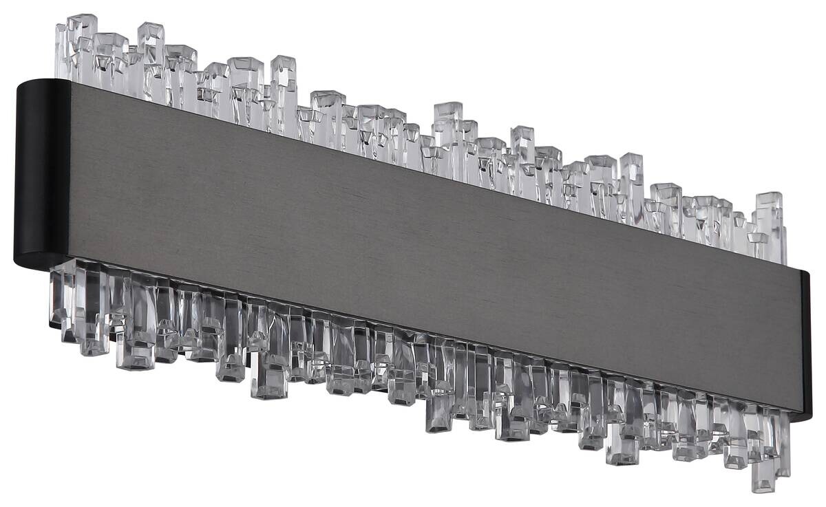 GLOBO Wandleuchte schwarz grau Aluminium Metall B/H/L: ca. 6,5x30,5x14,5 cm