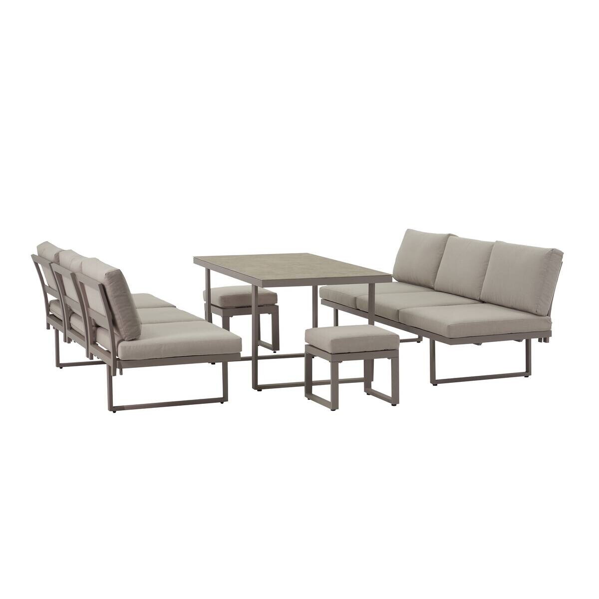 POCOline Gartensitzgruppe Tulum grau Glas
