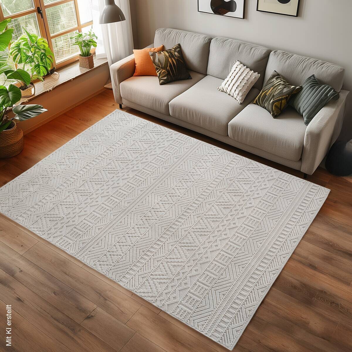 Ayyildiz Kurzflorteppich HELIX creme B/H/L: ca. 200x0,7x290 cm