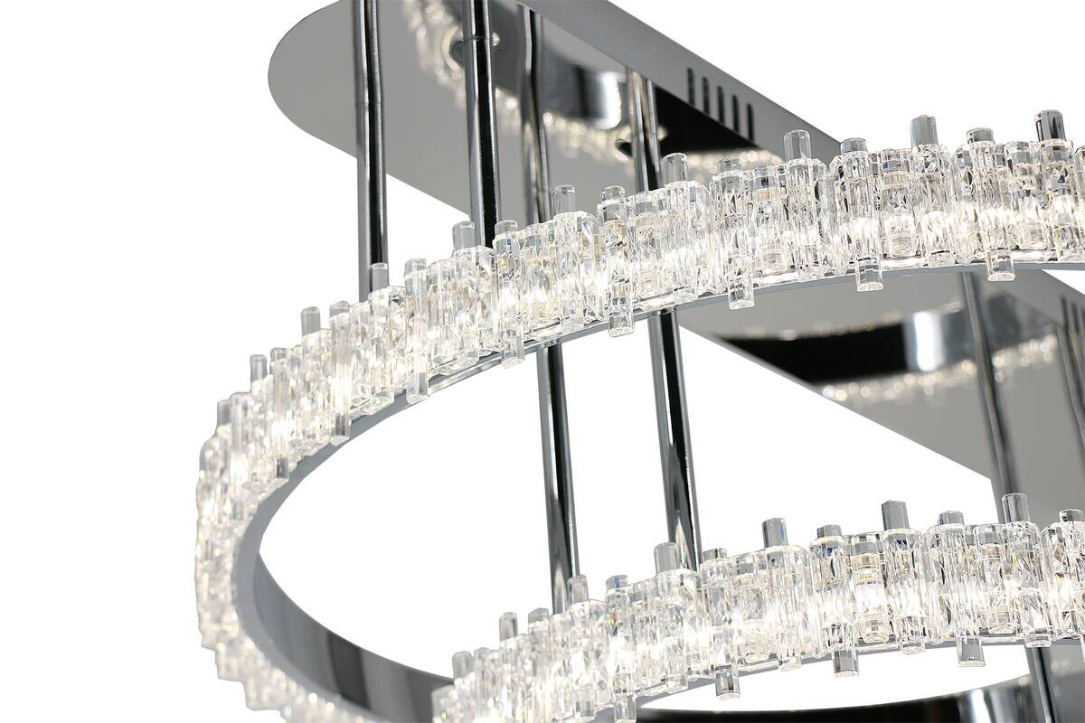 POCOline LED-Deckenleuchte Aurora Chrom Metall Acryl B/H/L: ca. 61x28,5x68 cm