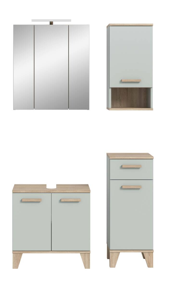 Badezimmer-Set STAR hellgrün Eiche hell Nachbildung B/H/T: ca. 109x190x34 cm