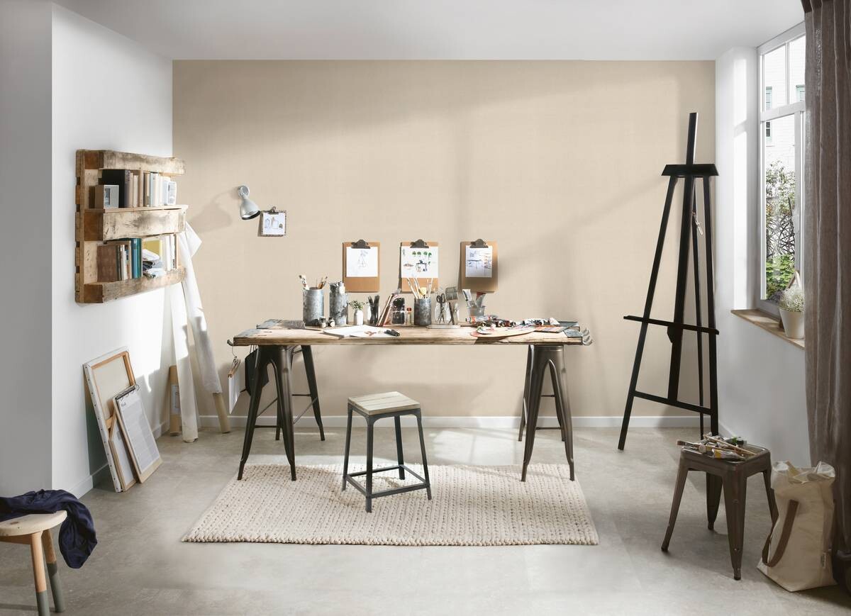 A.S.Creation Vliestapete Attractive Uni beige B/L: ca. 53x1005 cm