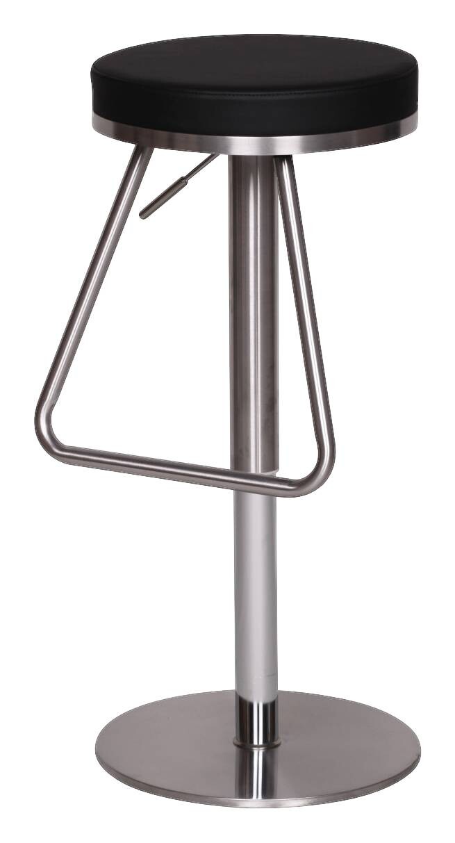 Barhocker schwarz Edelstahl Kunstleder Edelstahl B/H/T: ca. 39x54x39 cm